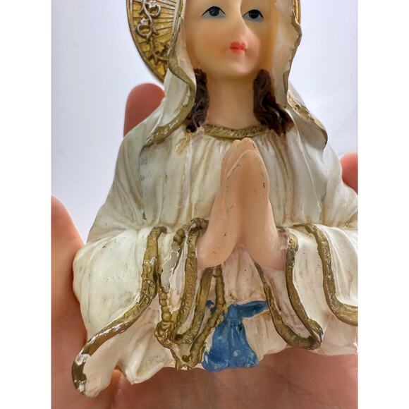 Vintage Our Lady Of Lourdes Statue , Madonna Figurine - Picture 8 of 10